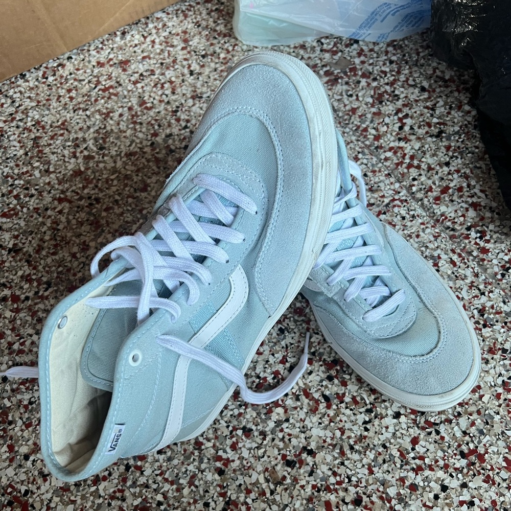Vans light blue greenish and White skateboarding Gilbert Crockett Shoes